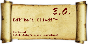 Békefi Olivér névjegykártya