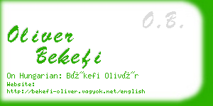 oliver bekefi business card